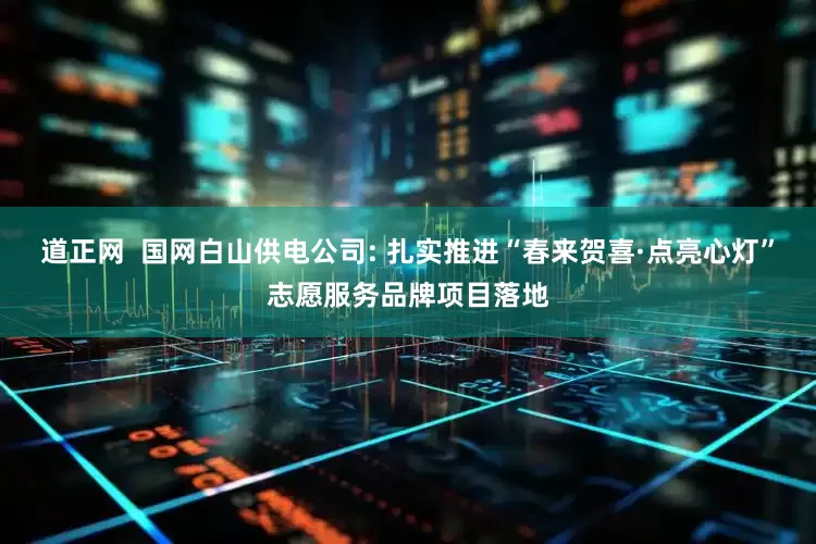 道正网  国网白山供电公司: 扎实推进“春来贺喜·点亮心灯”志愿服务品牌项目落地